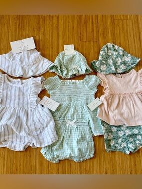 12 month baby girl summer outfit bundle